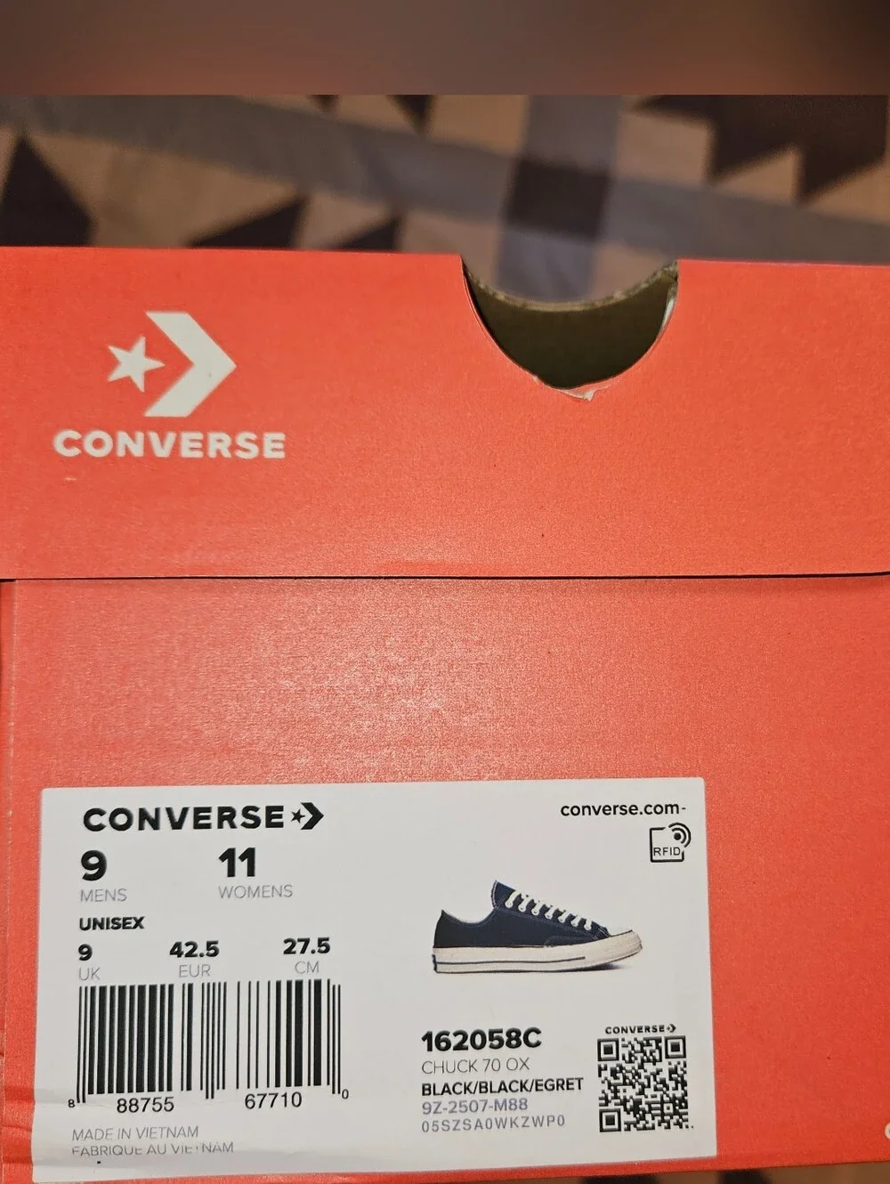 Converse Orange All Star Chuck Taylor Empty Shoebox